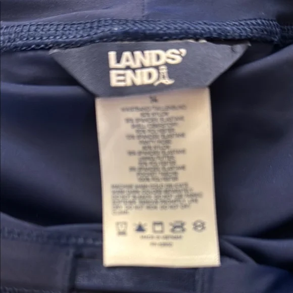 NWT Lands' End Blue Athletic Swim Shorts Lightweight Performance - Picture 3 of 13